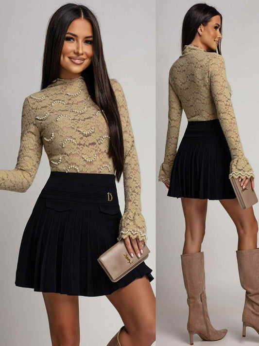 Beyonce Pearl top Beige  - JR1277-6