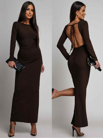 Alenaa dress Brown  - C-42979