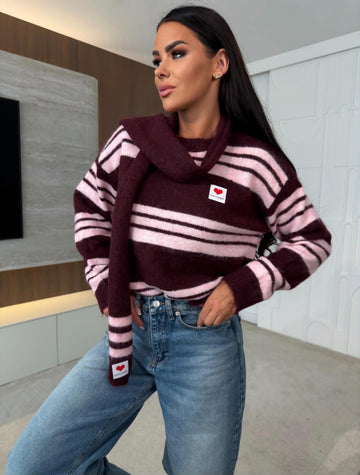 Vienna scarf sweat Bordeaux    - 381321