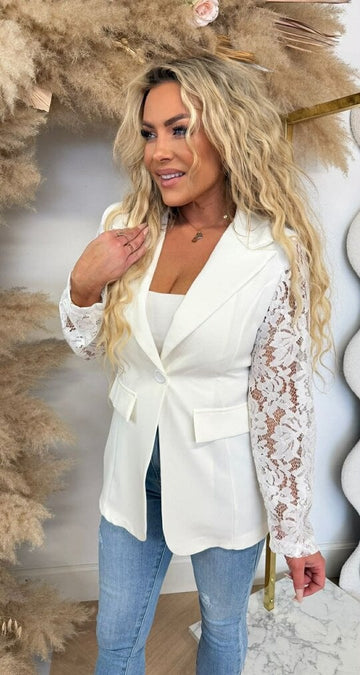 Ohana lace blazer White  -3394