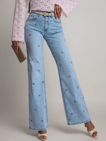 Tanije straight jeans Flower  - RD3358