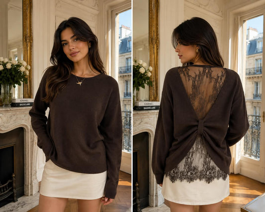 Swea lace sweat Brown - AM1182