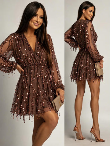 Leonorra dress brown - ZP1195