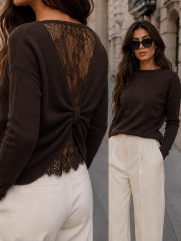 Swea lace sweat Brown - AM1182