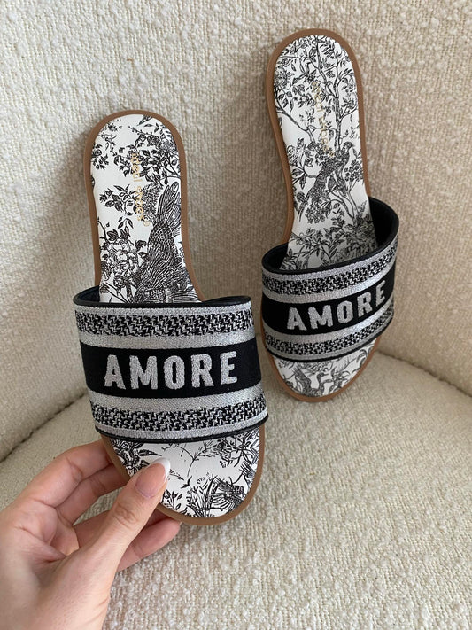 Amore slippers black 556 12345