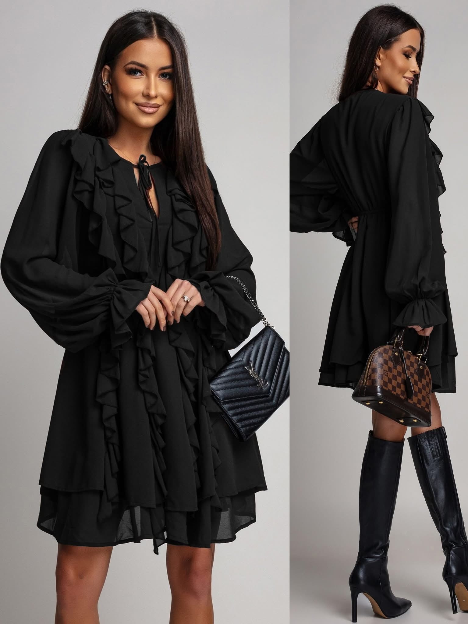 Millalina flæse kjole Black - PS9367