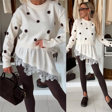 Kinja Dot sweat beige  - AM1203