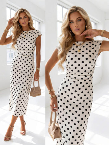 Dennie Dot dress White  - B-11467