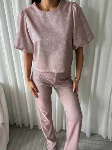 Rachael glitter top pink - EP19626