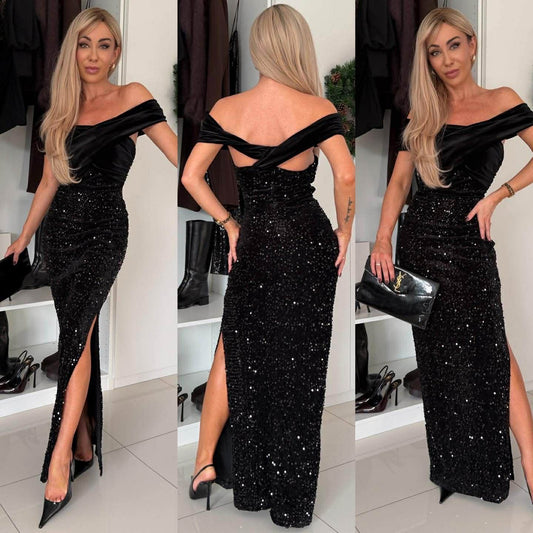 Wenmo palliet dress black silver  - PS9331 556