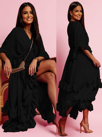 Qina dress black -JY5034