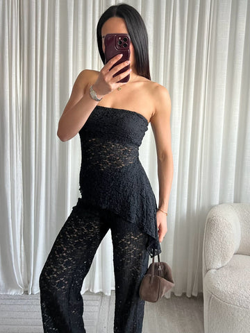 Amenda  lace top Black  - EP19704