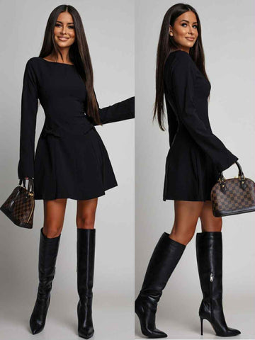 Casie BOW dress Black- EP19597