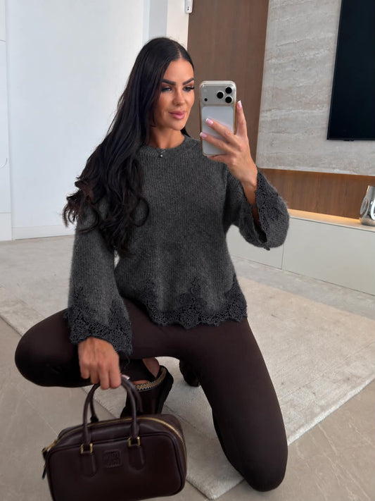 Yussa lace sweat grey - 7136