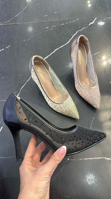 Bright stiletter Black  - K716