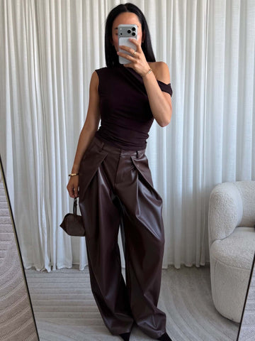 Cassia pants - M823- choko