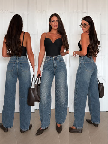 Lærkke ballon simili jeans blue - MG1477T