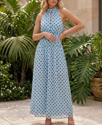 Mikela dot dress blue  - 52094