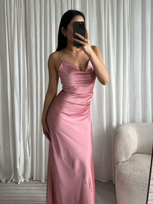 Edda silky dress rosa  - EP19315