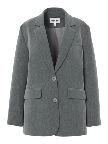PCKAMIL LS LOOSE BLAZER NOOS BC Dark Grey Melange 556