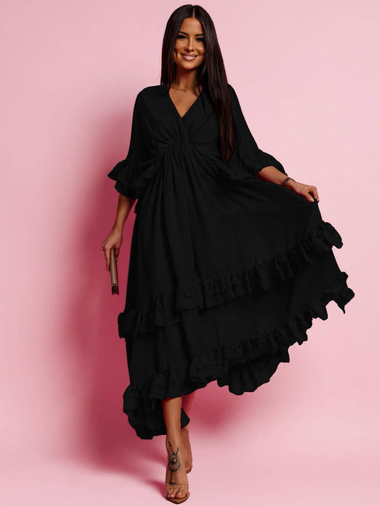 Qina dress black -JY5034