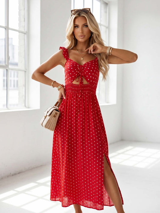 Alissio dot dress red -