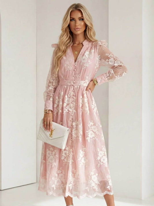 Ilanne Flower dress  rose - W50082