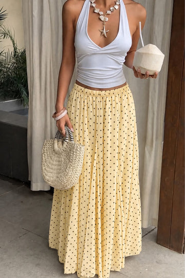 Syren dot skirt yellow  - A5089
