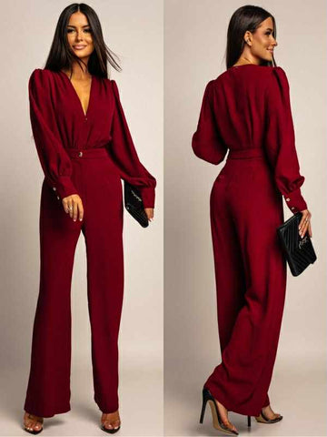 Ancha jumpsuit Bordeaux  - ZP1078