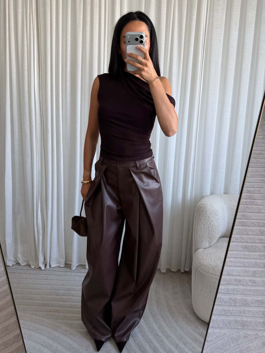 Cassia pants - M823- choko