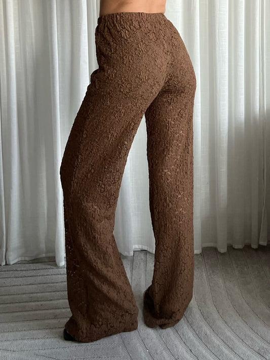 Amenda lace pants Brown   - EP19702