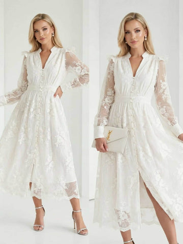 Ilanne Flower dress white - W50082