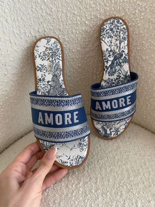 Amore slippers blue
