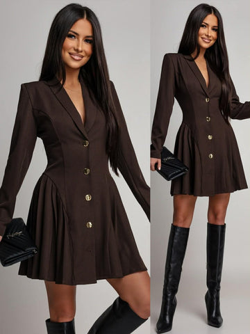 Agatha blazer dress choko  - EP19581