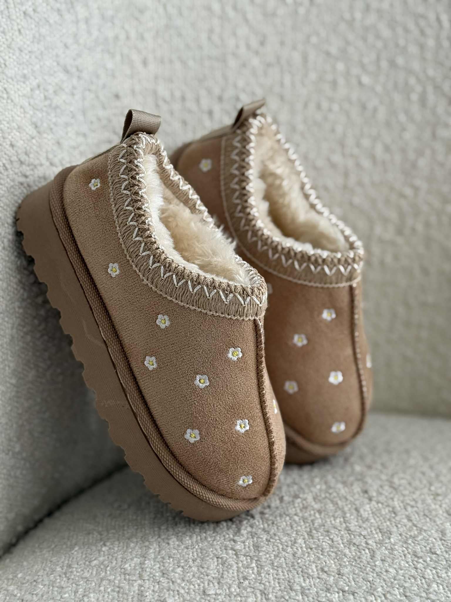 Kiddie boots low Flower beige