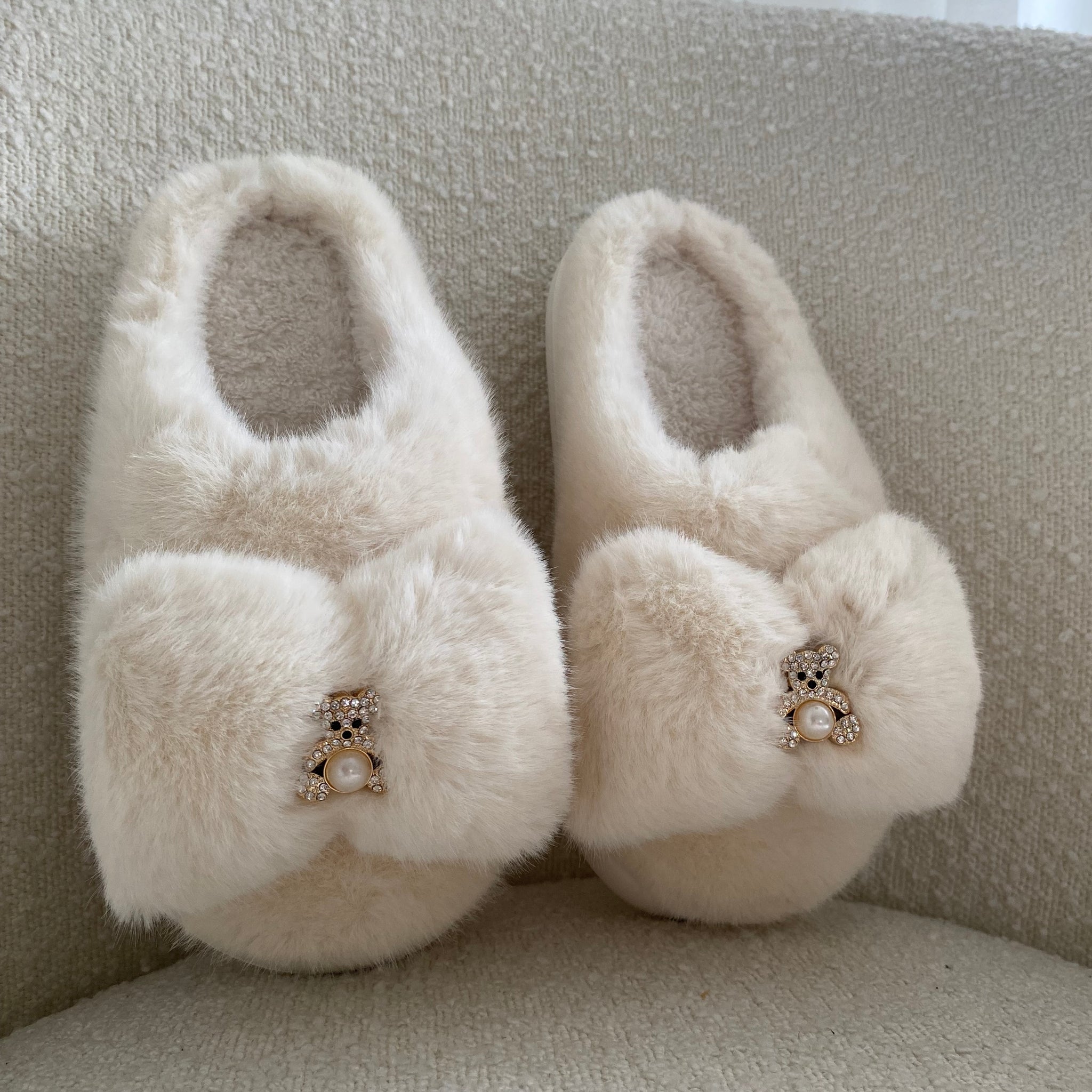 Aniska slippers beige/white