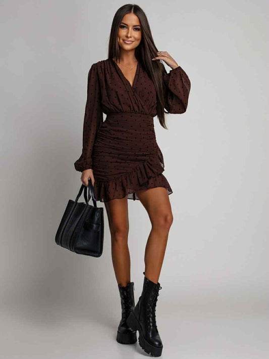 Aminda dress brown- 8529-16