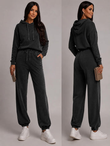 PCCHILLI LS HOODIE NOOS BC BLACK WASH