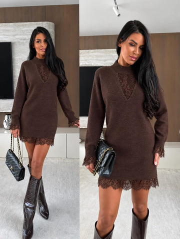 Saray sweat dress choko   - AM2065