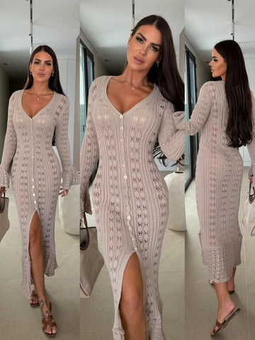 Cæcilia dress taupe - 26099