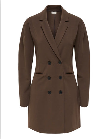 JDYCATIA ELSA L/S BLAZER DRESS CHOCOLATE BROWN