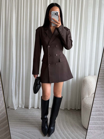 Merika blazer dress choko - EP19818