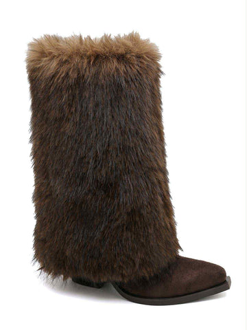 Angele fur boots brown  - 2508
