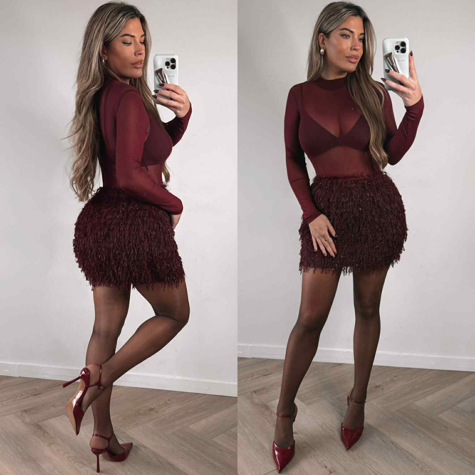 Diora mesh body bordeaux   - 23479