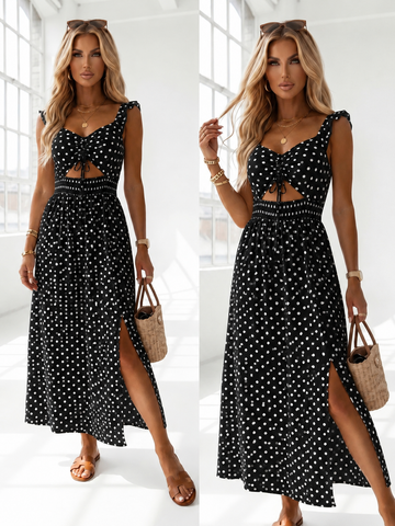 Alissio dot dress Black  - JP3670