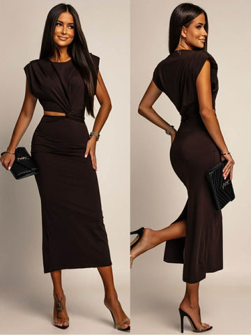 Viasa dress Brown  - C42719