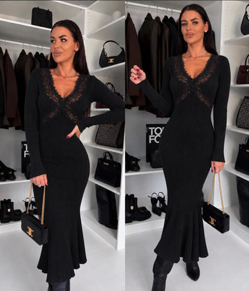 Tigra knit dress Black  - TU683+1
