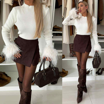 Feather top white - PUFF118