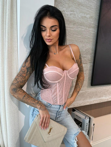 Mirian lace top rosa  - 06028 556
