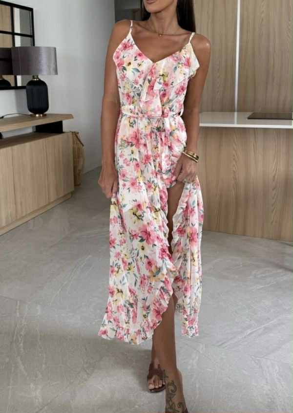 Lucka dress  green rosa Flower  9495